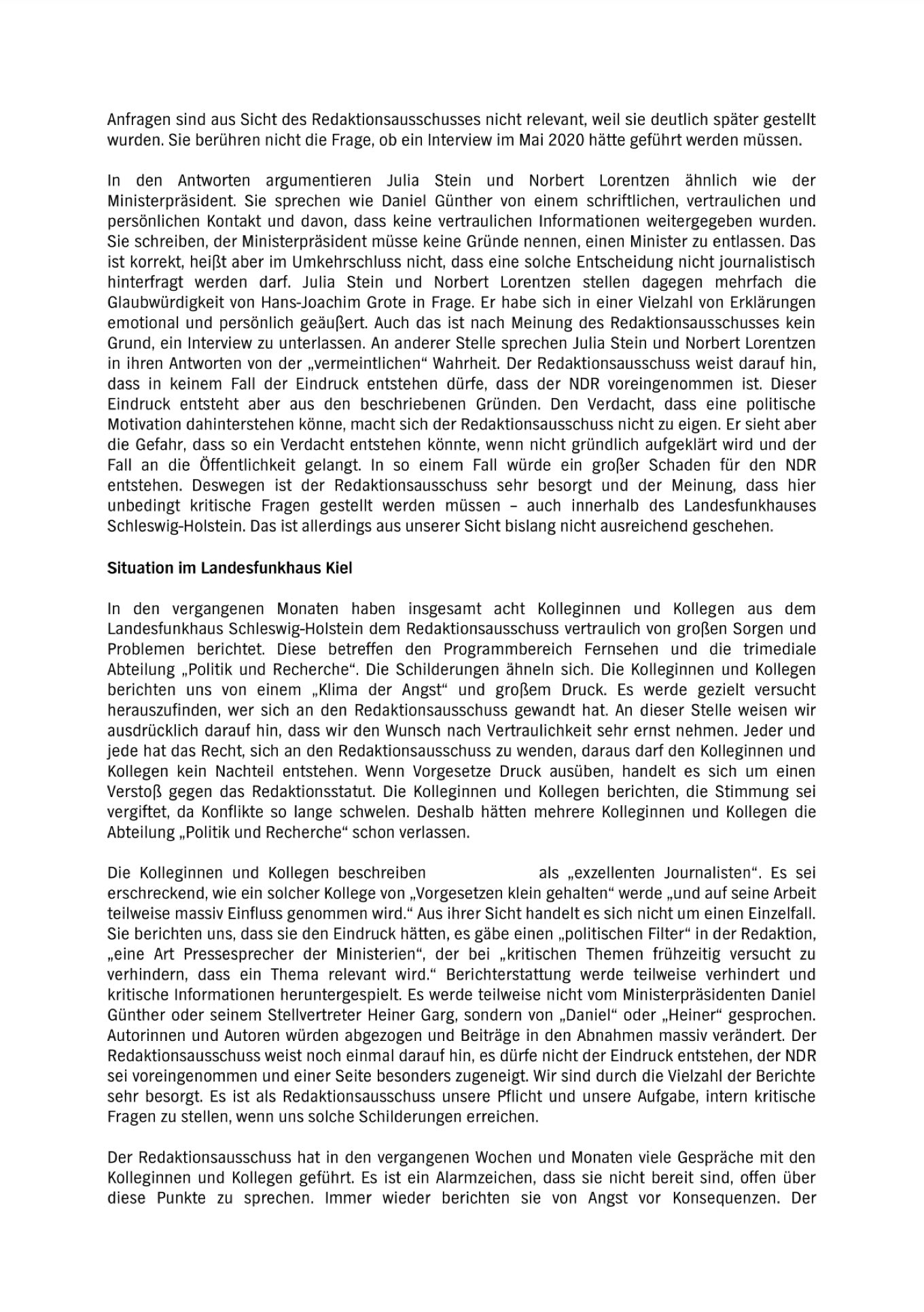 Bericht Redaktionsausschuss NDR 2