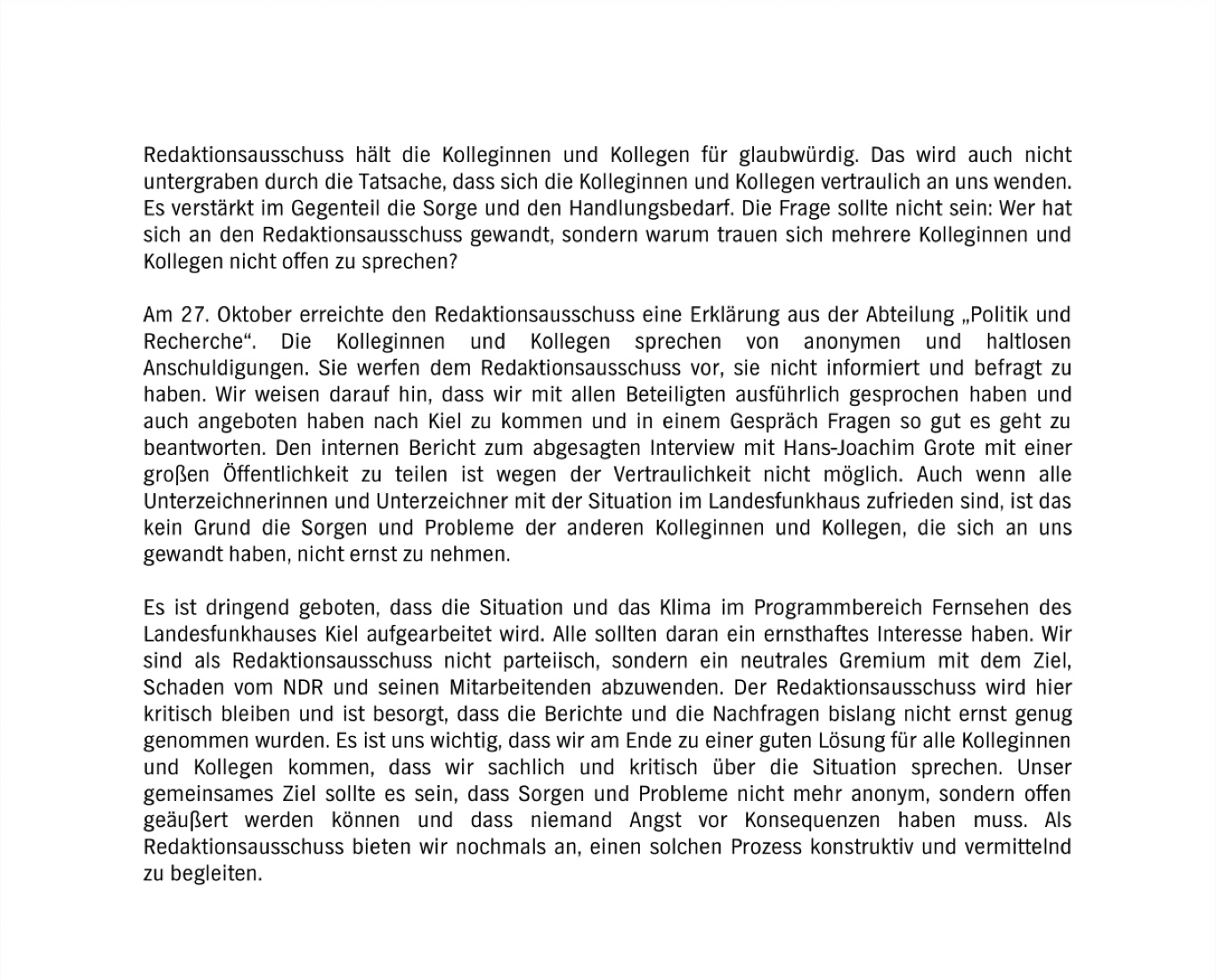 Bericht Redaktionsausschuss NDR 3